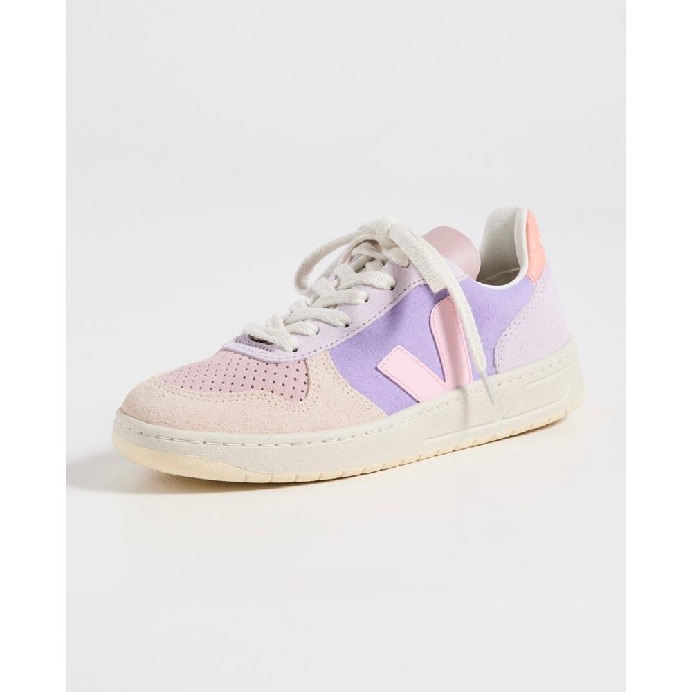 Veja Womens Multico Purple Suede V-10 Lace-Up Sneaker Size 7M